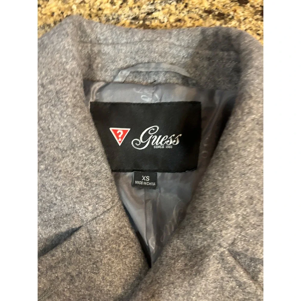 GUESS Women's Gray Wool Blend Pea Coat Jacket Double Breasted Size XS - Picture 5 of 11
